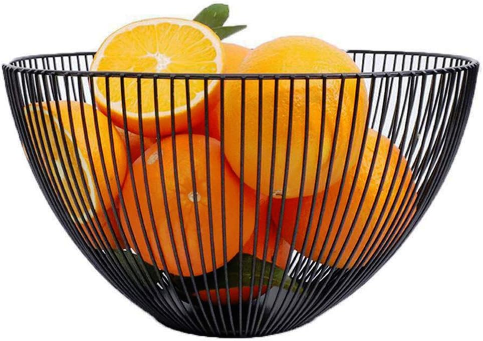 iPstyle Fruit Bowl Fruit Dish Basket Metal Wire Vegetable Bowl Dessert Pastry Cake Stand for for Wedding, Xmas/Birthday Party, Holiday Dinners, Serving Platter Tea Stand Trays (Black)