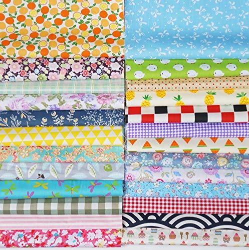 image for Precut Fabric Squares Misscrafts 50pcs 10 x 10 inches Cotton Fabric Bu
