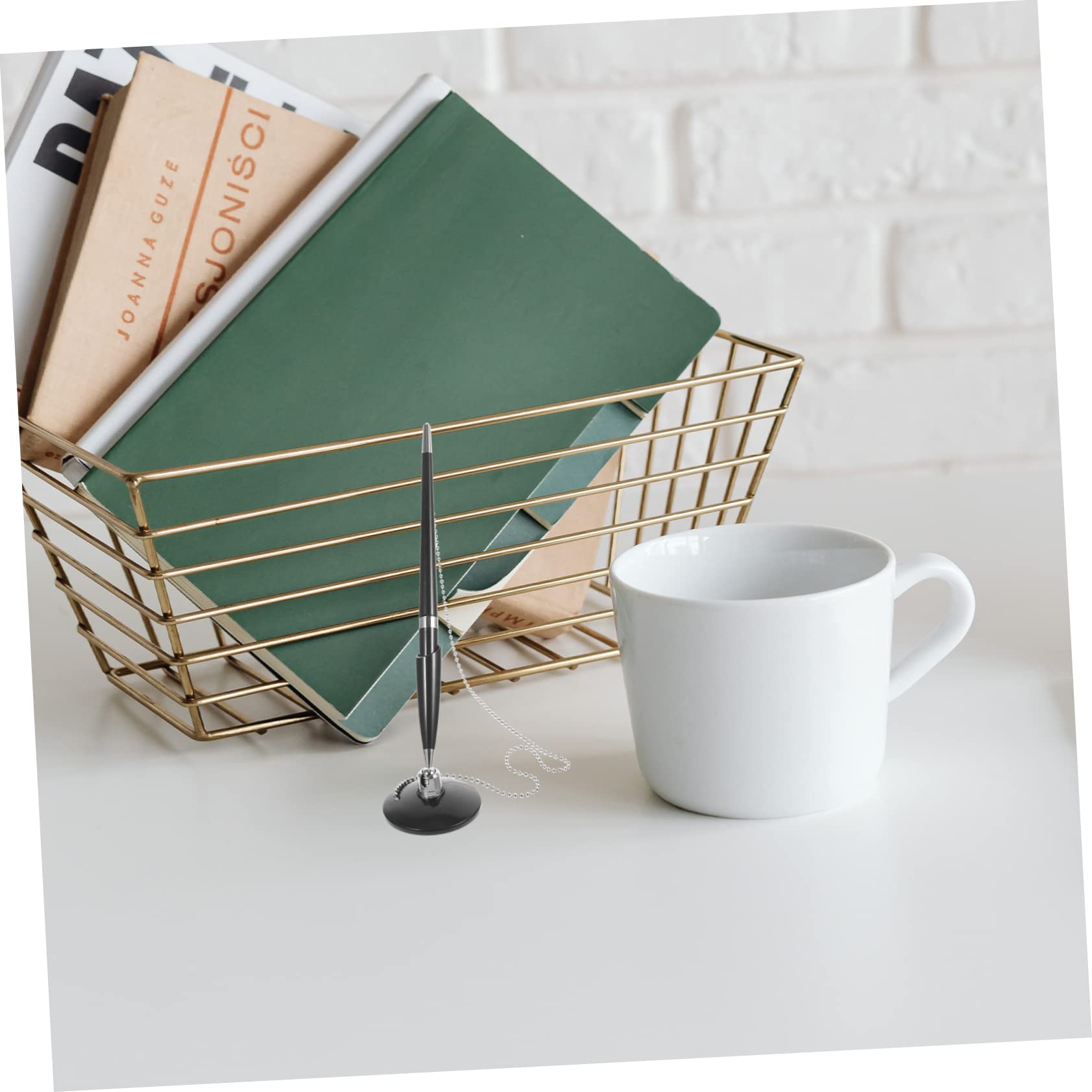 DOITOOL 12 Stück Teiliges Schreibtisch Kugelschreiber mit Kette Ergonomischer Business Kugelschreiber für Büro Hotel und Empfang Schnelltrocknende Rutschfestes Design Langlebiger