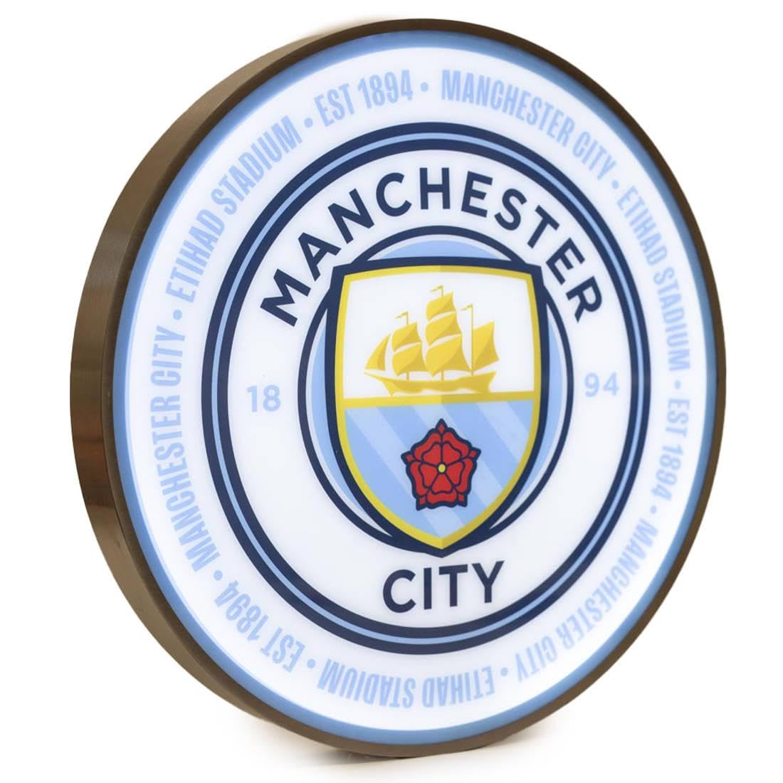 MANCHESTER CITY FC LED Wall Light (One Size) (Multicoloured)