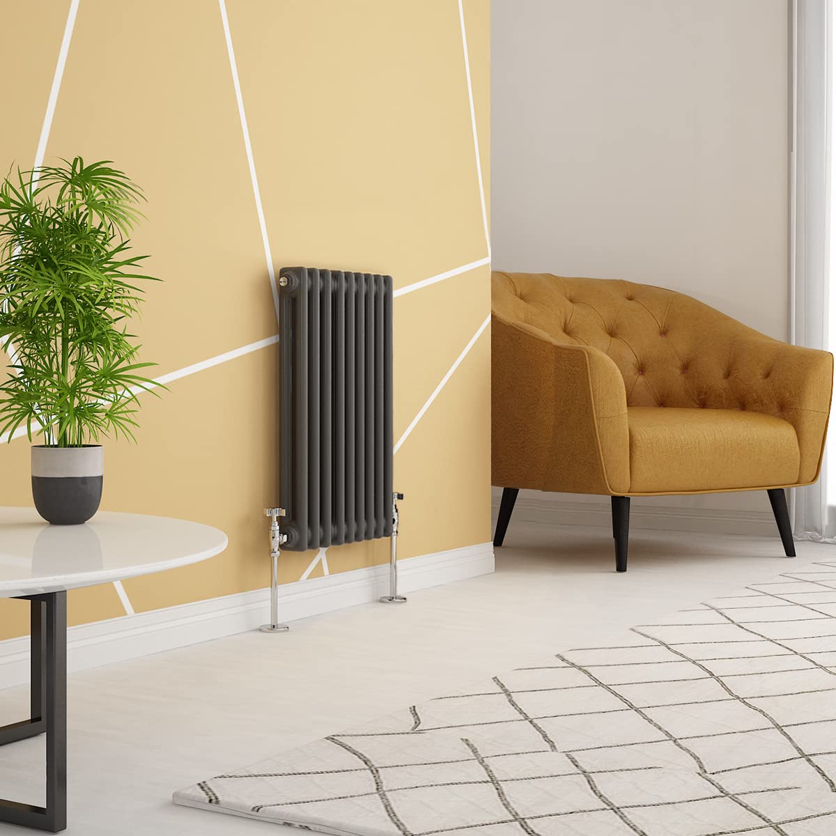 Warmehaus Traditional Radiator 2 Column Anthracite Horizontal 600x425mm โ image 1
