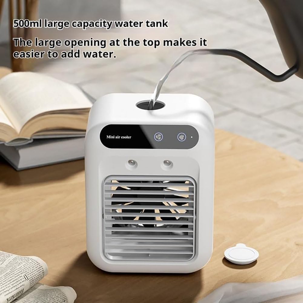 Portable Ac Unit, Rapid Cooling, No Installation, Cooling Comfort, Ultra-Quiet, Evaporative Cooler Portable Ac, Enjoy The Cool Summer Instantly (White+Black)