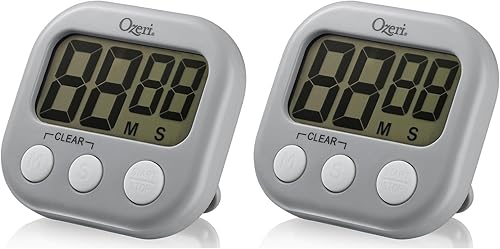 Ozeri Temporizador de cocina para eventos, gris (paquete de 2)