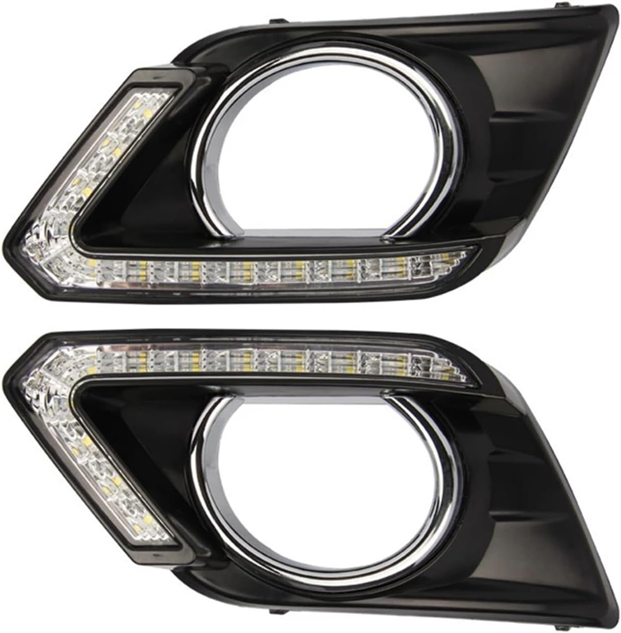 Car Front Amber LED Turn Signal Light and White DRL Daytime Running Lamp Compatible with X-Trail T3 2014-2016