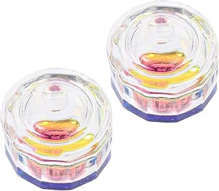 FRCOLOR 2Pcs Prego Dappen Prato Copo de Cristal Copo Arte de Unha Recipiente de Pó Líquido Acrílico para Manicure de Salão Dodecaedro