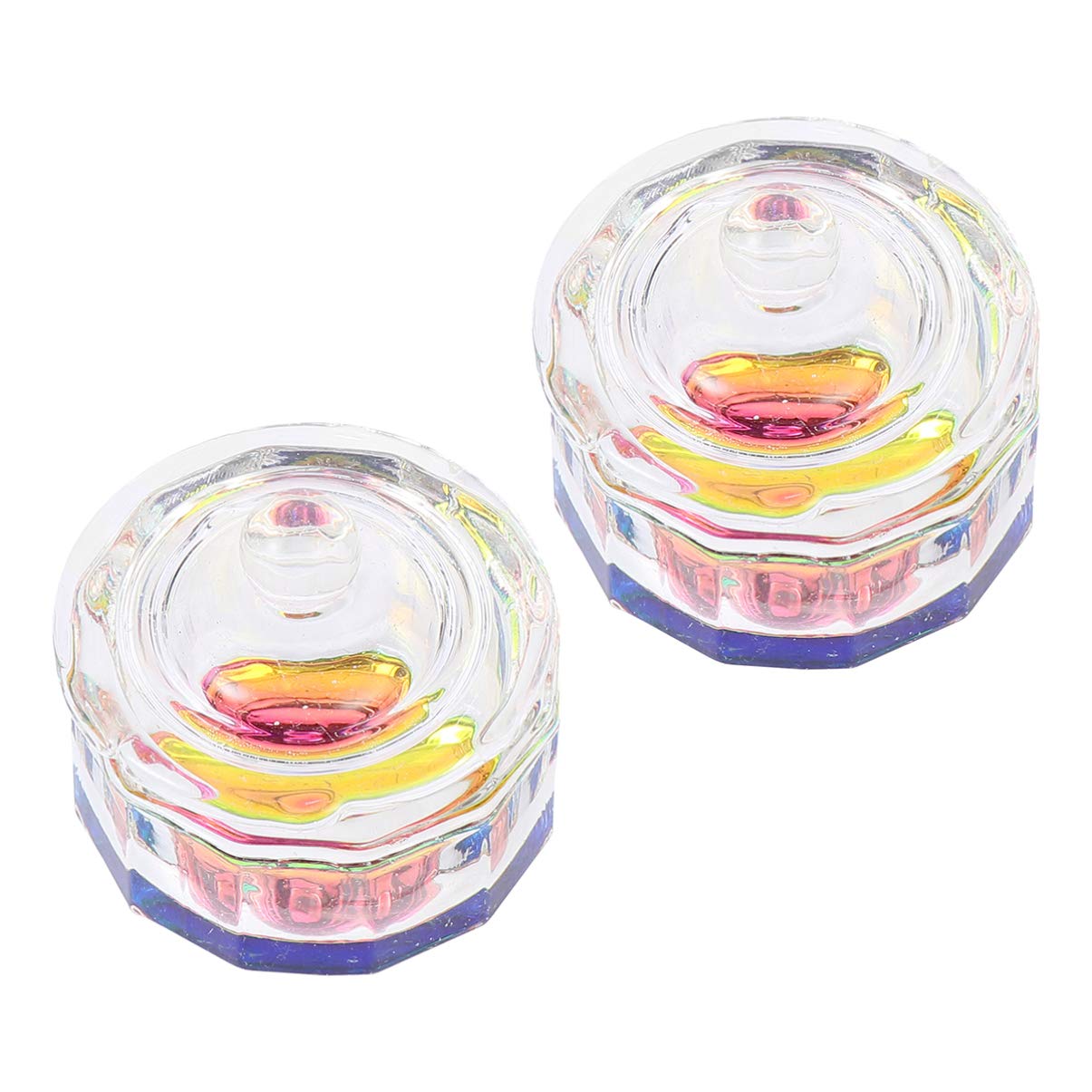 2 Pcs Nail Glass Crystal Cup Nail Art Cup Nail Crystal Container Nail Crystal Glass Cup Nail Cup Mini Acrylic Liquid Container Nail Crystal Bowl Nail Glass Cup Nail Art Glass Dish