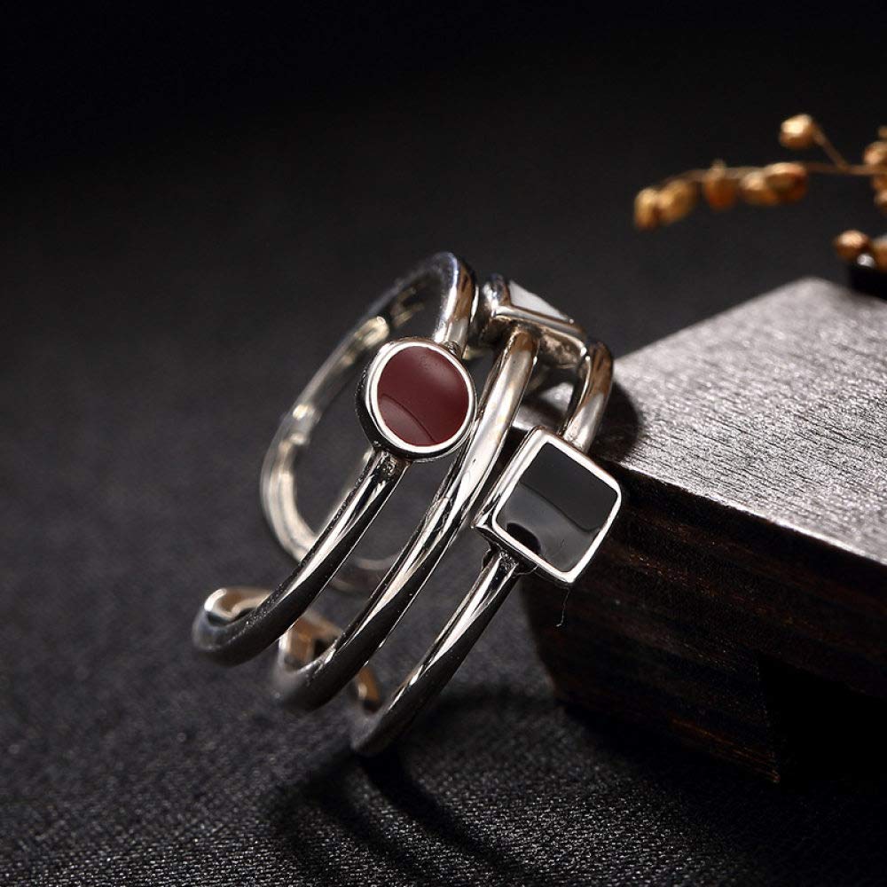 Bague ajustée anti-serrage anneau réglable en argent rétro pour dames - 8
