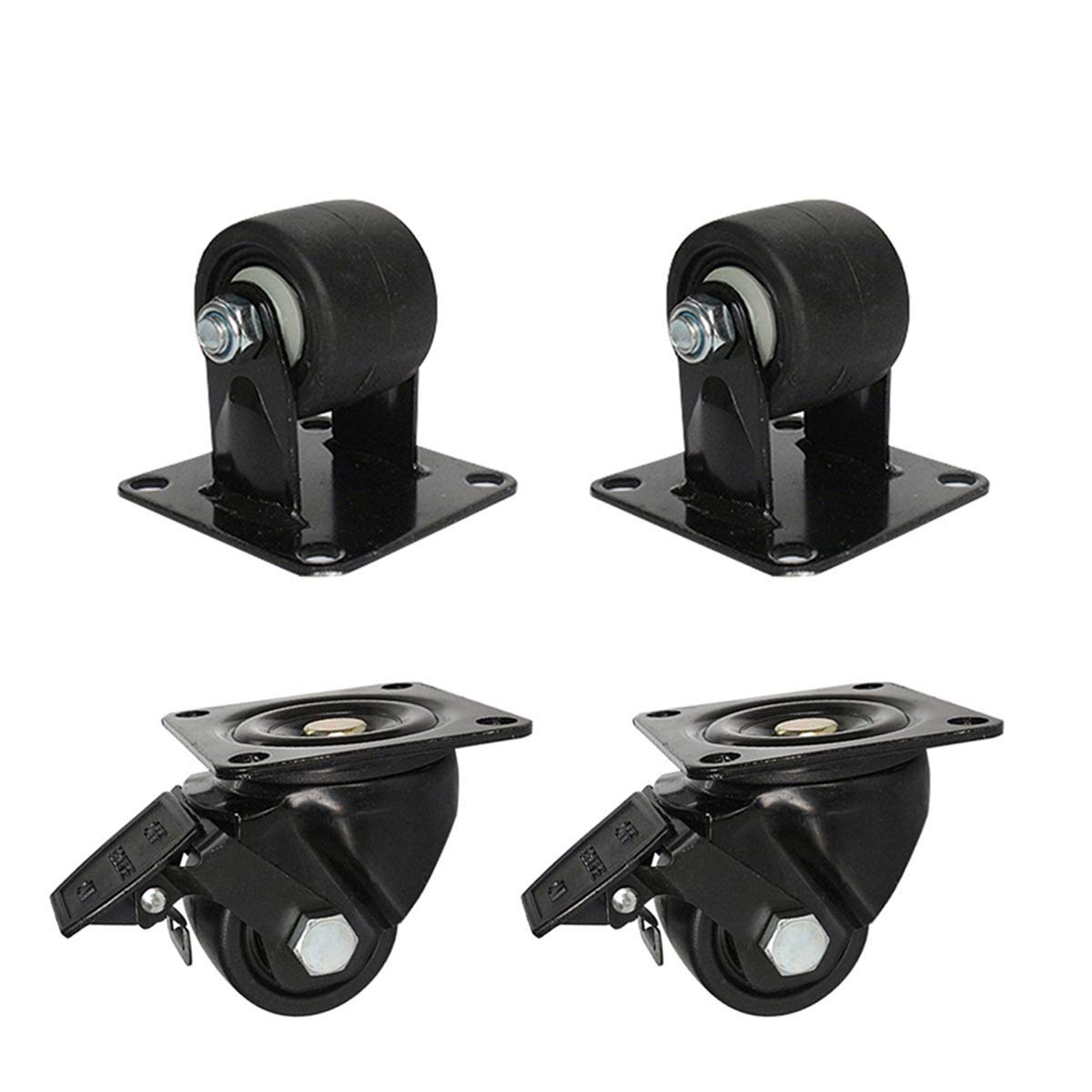 Buy Caster Wheels,Plate Caster, 4Pcs, 2.5Inch, Threaded Stem Industrial