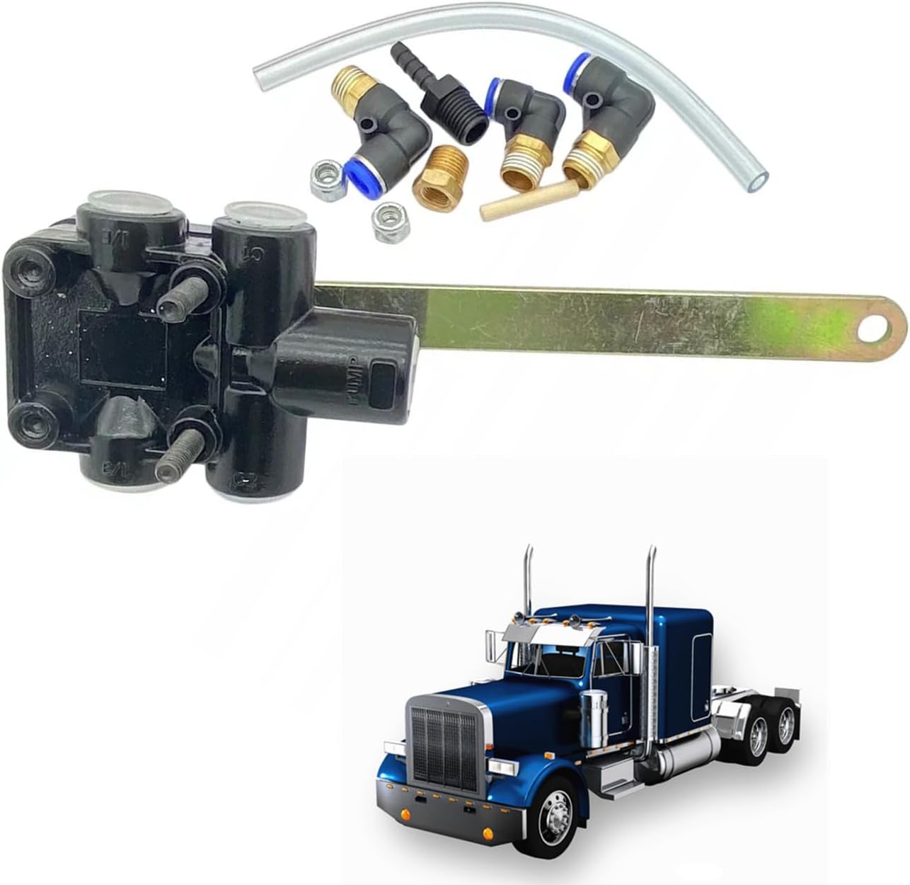 Height Control Leveling Valve 1/4" NPT Port Compatible with Peterbilt Truck 335 337 348 357 359 377 378 379 567 579 587 Replace HV9990 334-1974 S25395