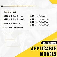 Vista 3 de TUCAREST Barra estabilizadora delantera de enlace 2 piezas K80502 compatible con 04-10 Su-zuki Swift+ [09-10 Po-ntiac G3] Chevy 04-11 Aveo, 06-11