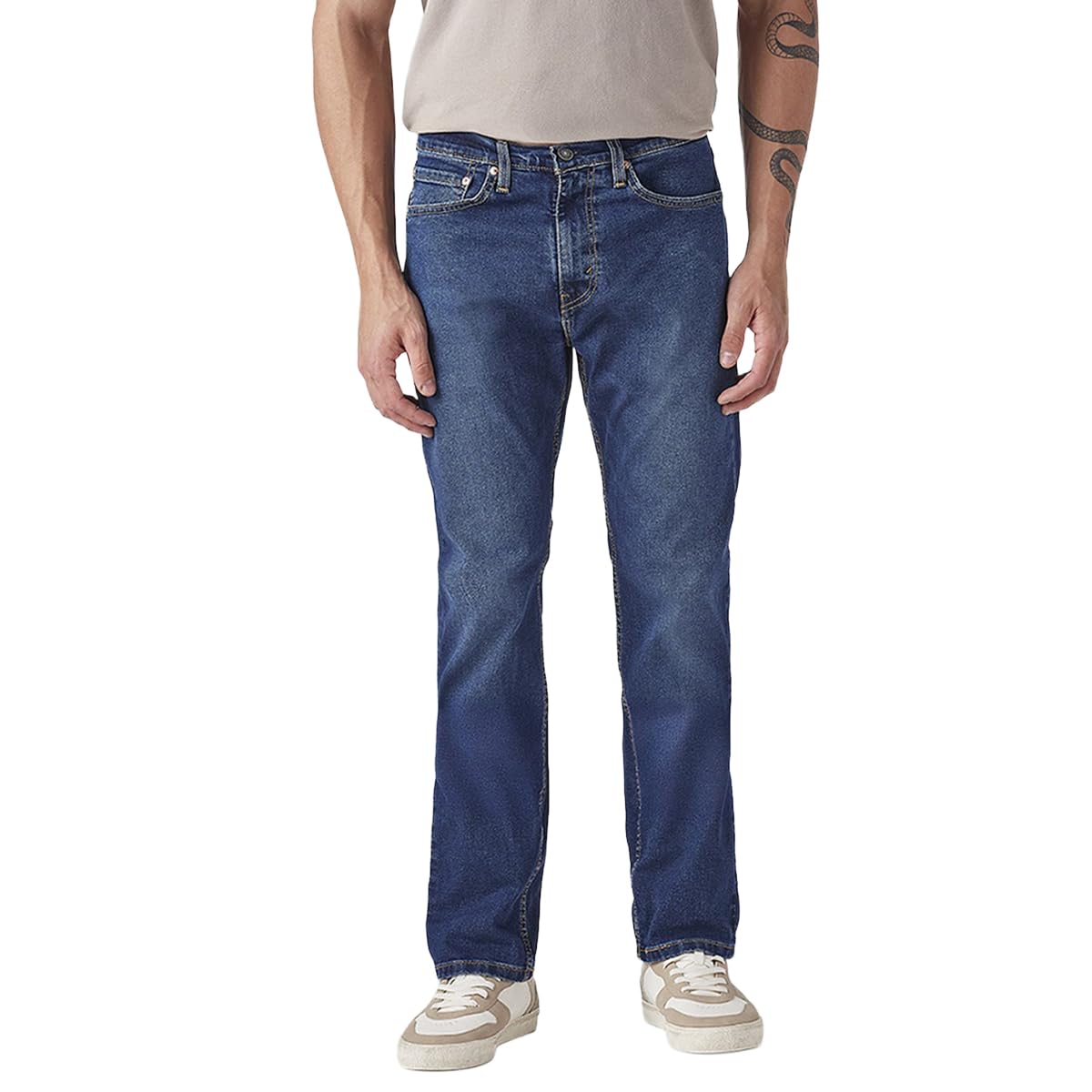 levi's Men's 505 Blue Straight fit mid Rise Jeans-picture-14