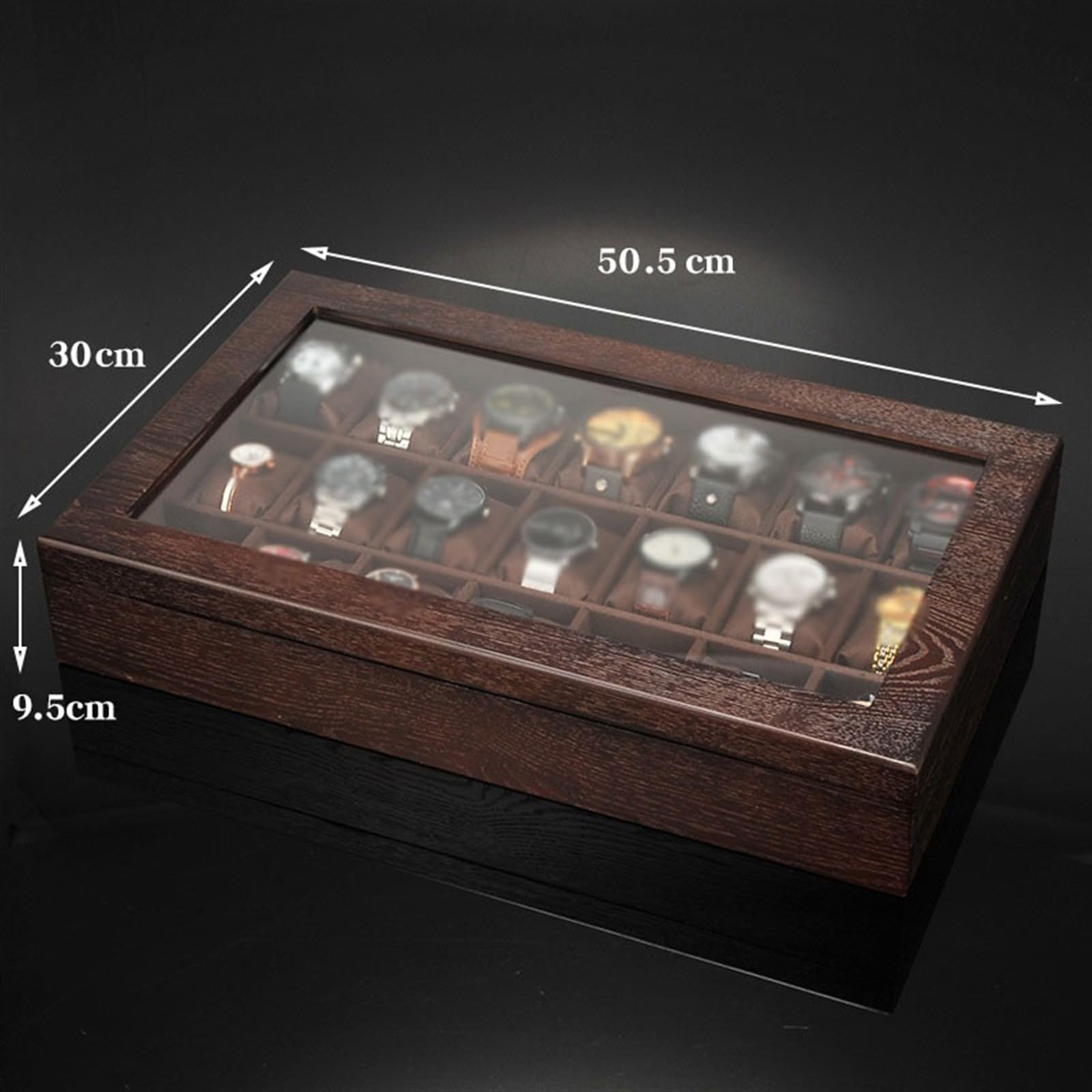 Boîte de rangement pour montres Organisateur de montre grande capacité à 21 cellules, support luxe léger, boîte rangement multifonctionnelle for bijoux (à l'exclusion des montres)