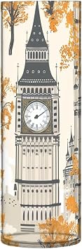 Big Ben Grey Yellow Plastic Vase for Flowers 11.8 x 3.9 Inch Vases for Tables Aesthetic for Office Dining Table Bookshelf Library Decor