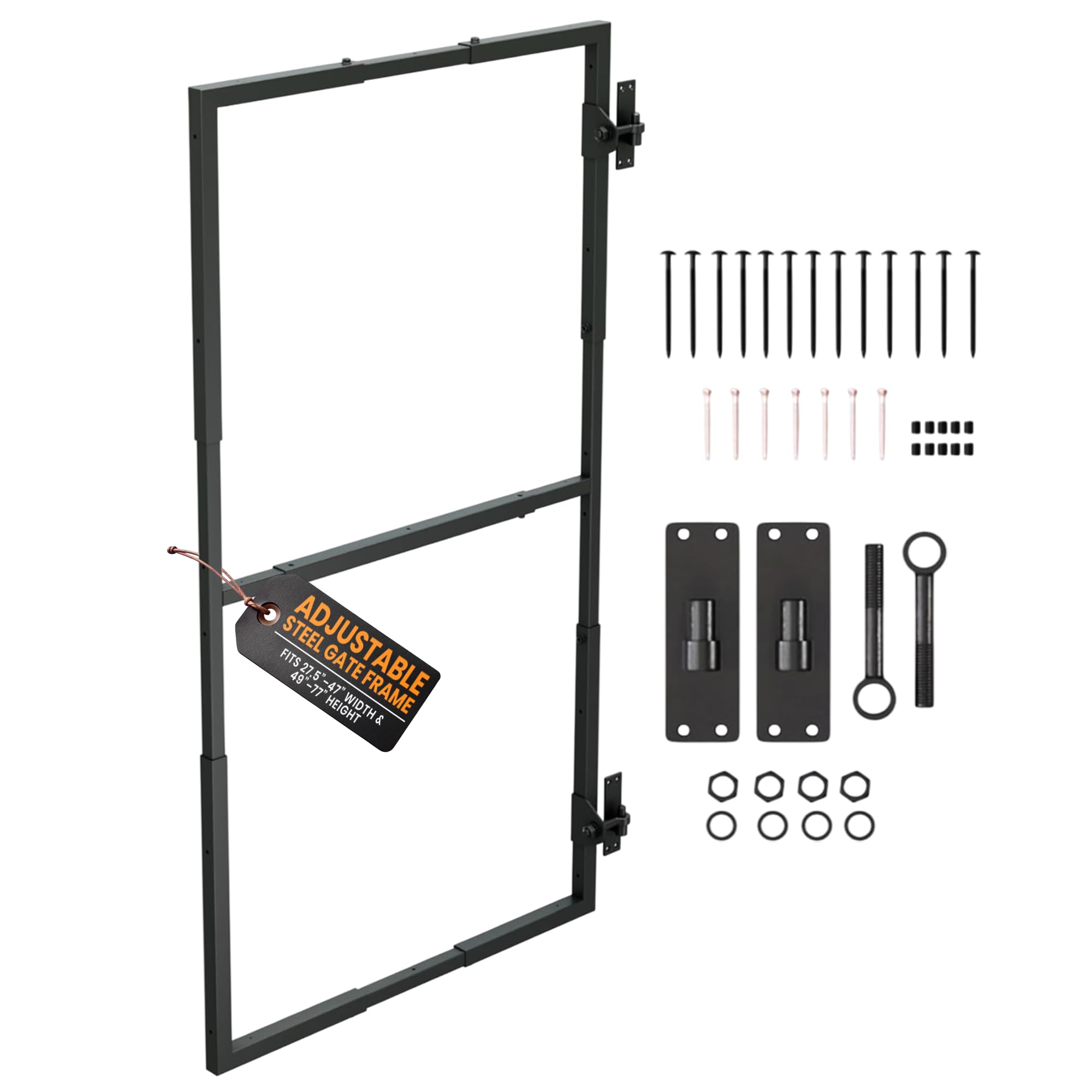  - Adjustable Steel Gate Frame Kit Black Adjustable Height And Width
