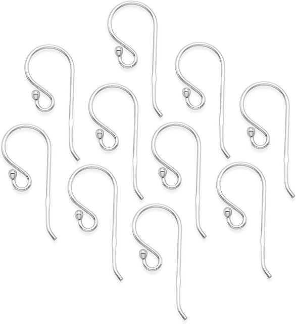 10 Pieces (5 Pairs) GENUINE 925 Sterling Silver French Ear wire ball Hooks Gift boxed - Earring wires - fish hooks for drop earrings. Stamped 925. PLEASE SEE SECOND PHOTO FOR SIZES. Gift boxed EW2/5