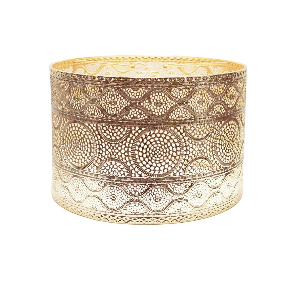 Valuelights Unisex Gold Casablanca 31Cm Easy Fit Metal Drum Lamp Shade W/ Led Bulb