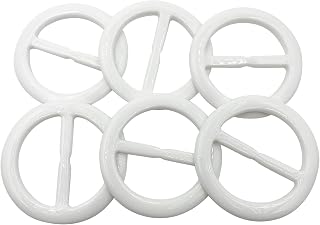 Pack 6 2 Inch Plastic Round T Shirt Clip Scarf Clips Ring ZQMALL for Women Girls (White) Q050