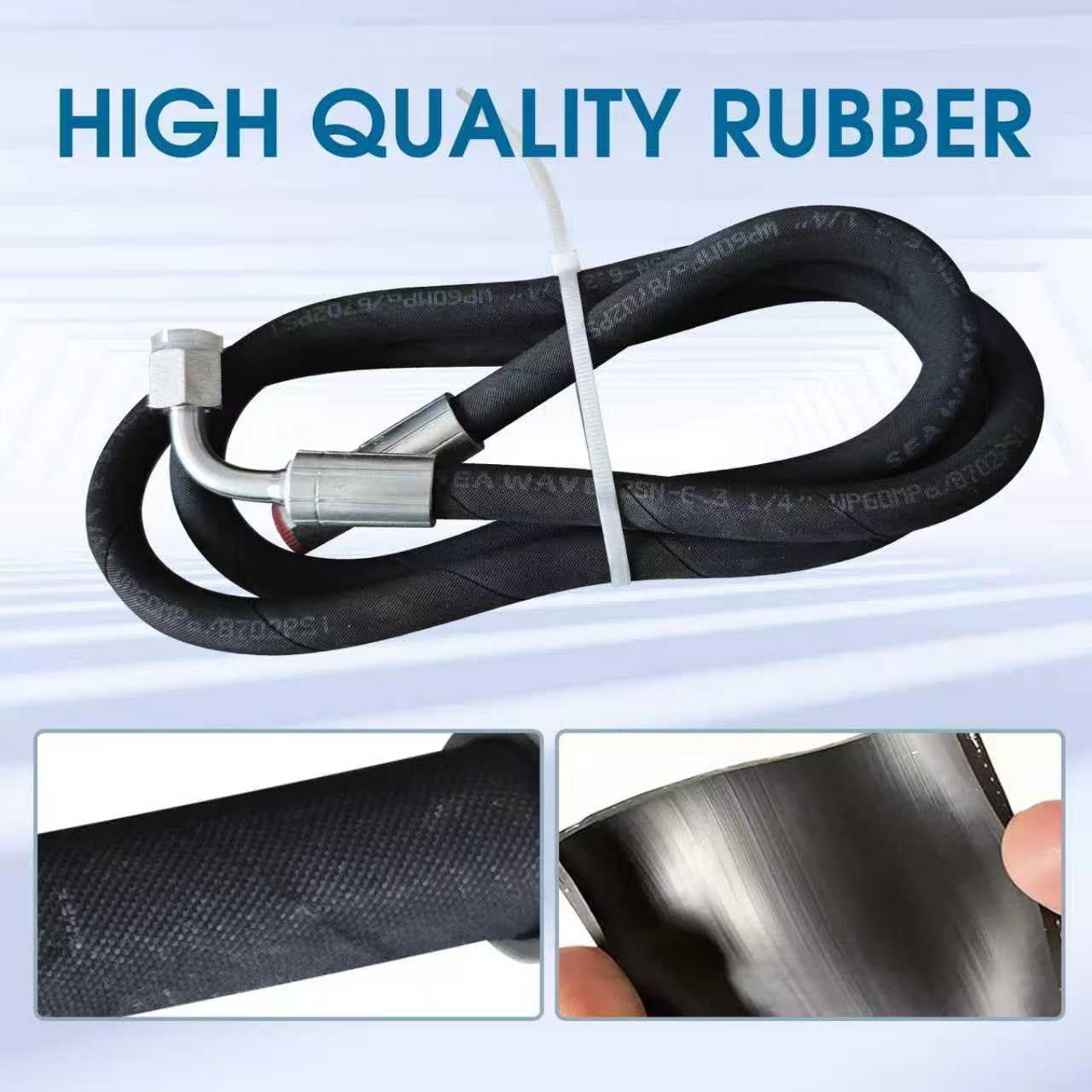 Mini excavator hydraulic hose M14x1.5 X 60 inches, with a 90° one-string at one end, compatible with Chinese-made mini excavators such as AGT