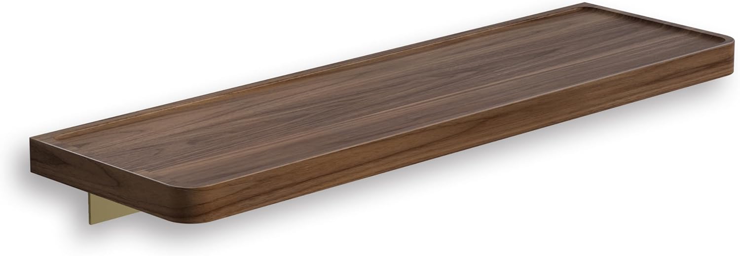 Danpoo 12 inch Solid Walnut Floating Shelf - Versatile Wall Shelf for Kitchen, Bathroom, Office, Displaying Books, Decor, and Plants