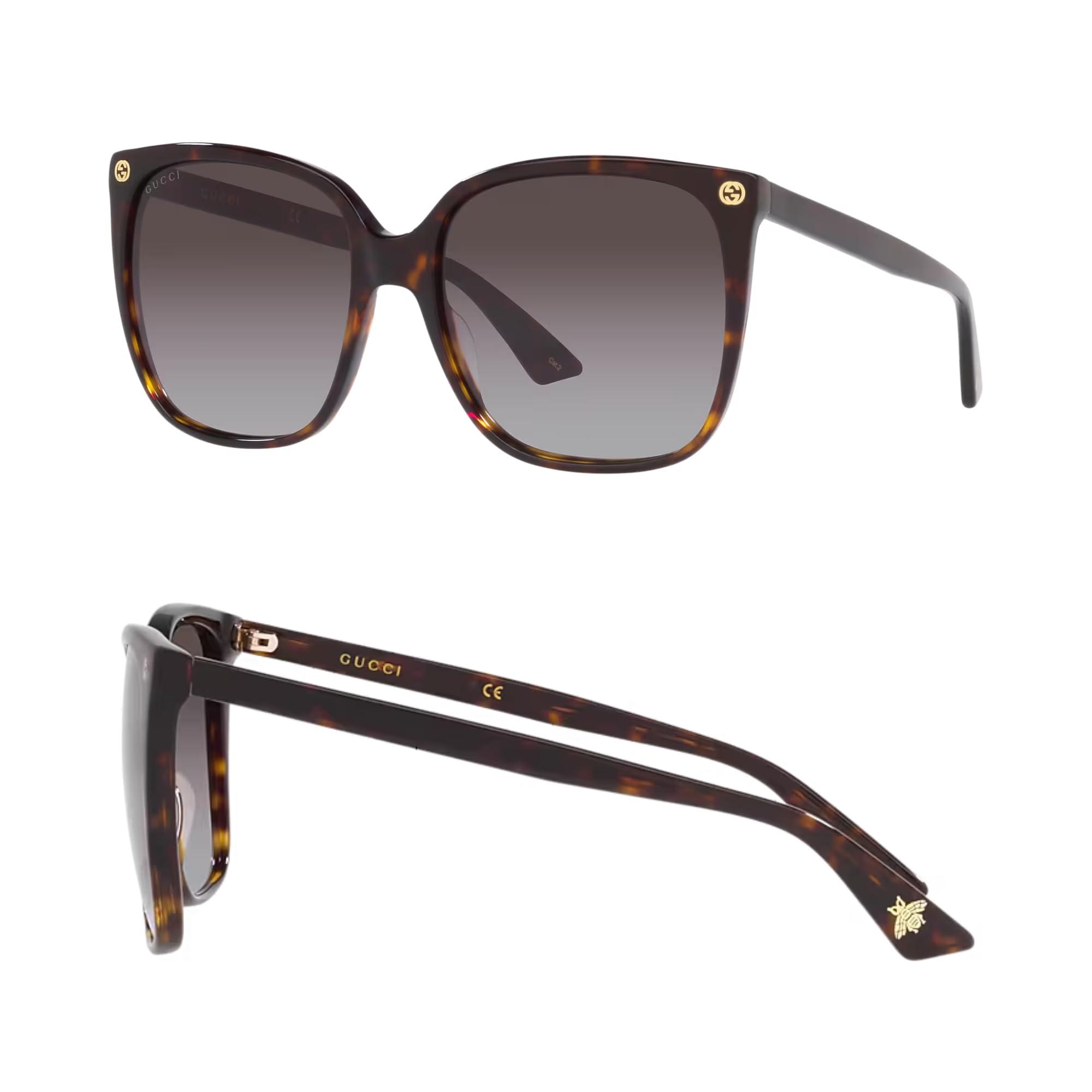 Gucci GG0022S Interlocking Logo Women Sqaure Shape Sunglasses with Luxury Eyewear Kit