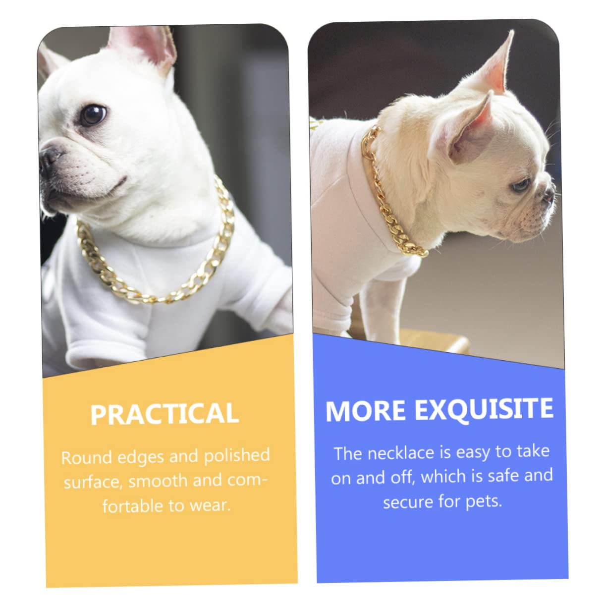 POPETPOP Pet Golden Chain Necklace for Dogs Stylish Summer Neck Ornament Lightweight Decorative Accessory for Daily Wear and Parties Fits Neck Up to Pet Costume Jewelry