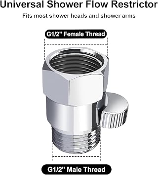 MAYYAYA Brass Shower Head Flow Control Valve, NTP1/2 Metal Shut-off Valve