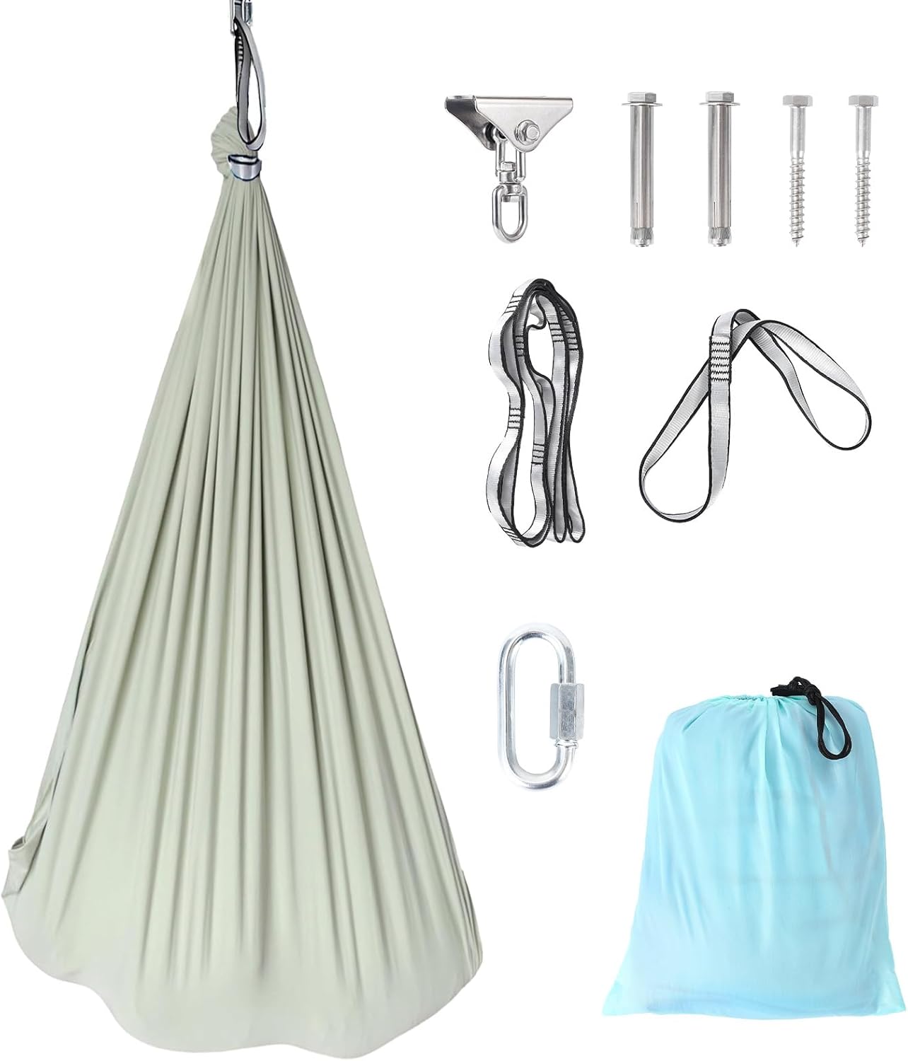 Sensory Swing - 55" x 59" Dual-Layer Therapy Swing for Autism, ADHD & Sensory Needs, Calming Hug Effect, 360° Swivel, Indoor/Outdoor Use, Supports Up to 300 lbs