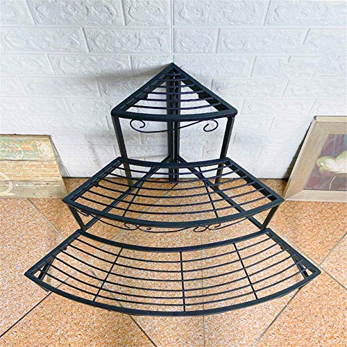 Support de fleurs d'angle pour balcon et salon avec étagère 3 niveaux