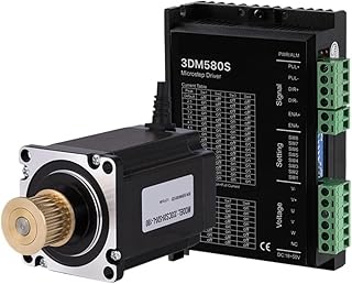 Stepper Motor Nema 23 Stepper Motor Driver Kit 3 Phase Stepper Motor 1.0N.m/2.0N.m with Gear for Router Engraving Milling Machine (Size : 3DM580S 233CS20)