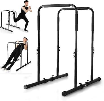 محطة Dip Stand ، Calisthenics Equipment Heavy Duty Max Load 300lbs ، ارتفاع قابل للتعديل ، شريط Dip للتدريب على قوة صالة الألعاب الرياضية المنزلية