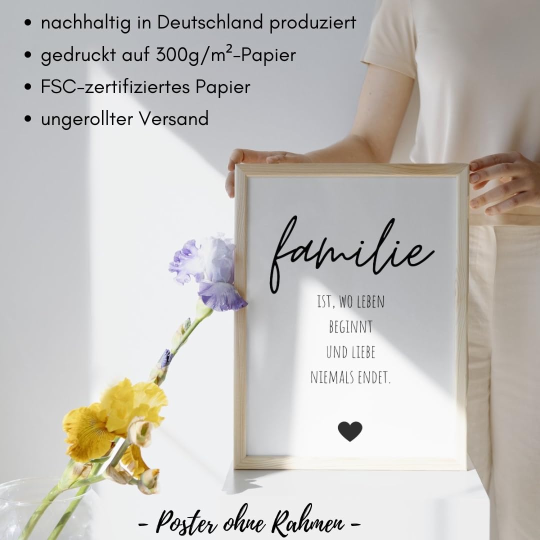 Freyheit Premium poster set, stylish set of 2 with matching pictures in black and white, 2 pieces in DIN A4 (21 x 30 cm), without picture frame