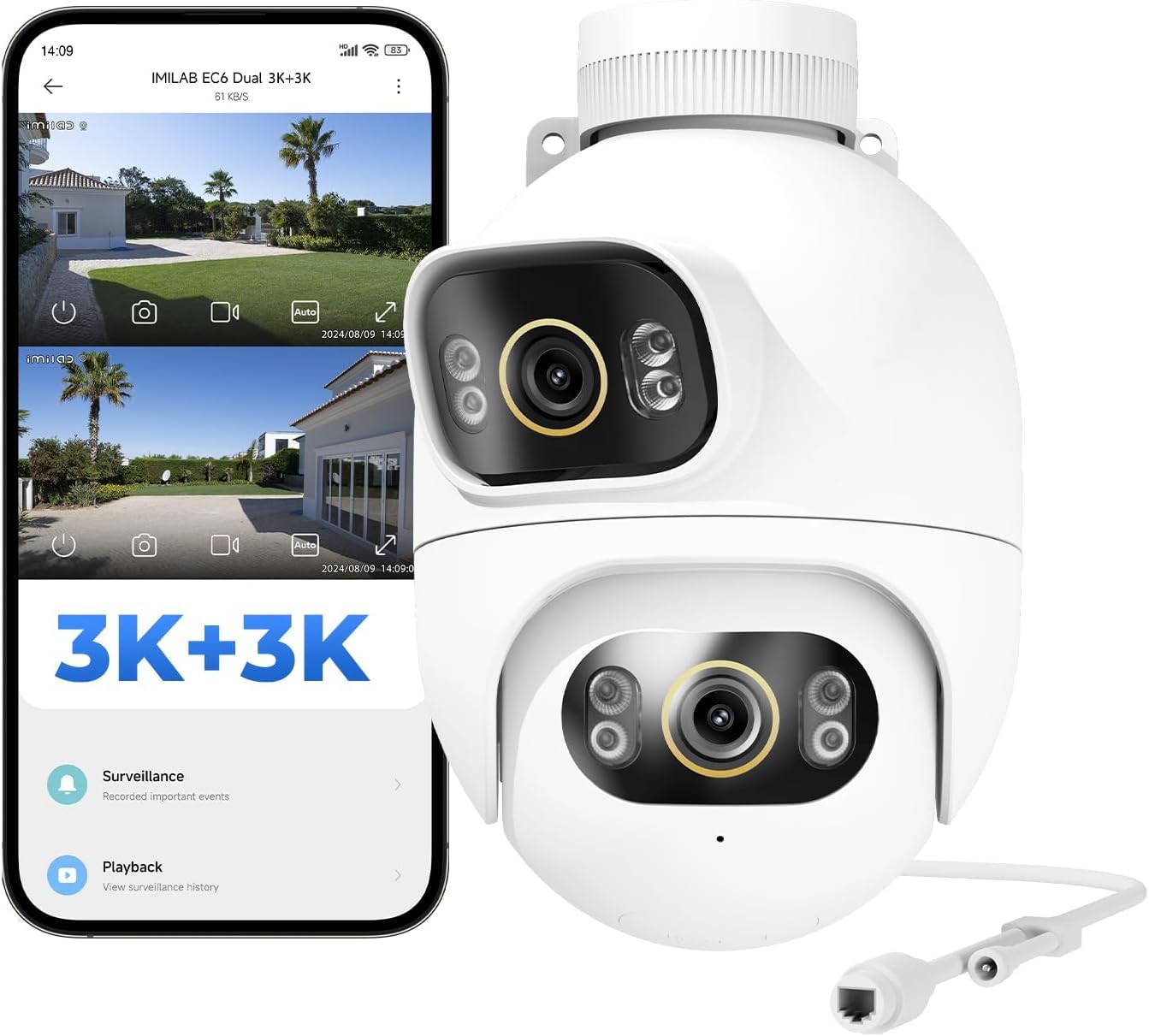 Save 30% Off IMILAB EC6 Dual 3K Plug-in Security Camera