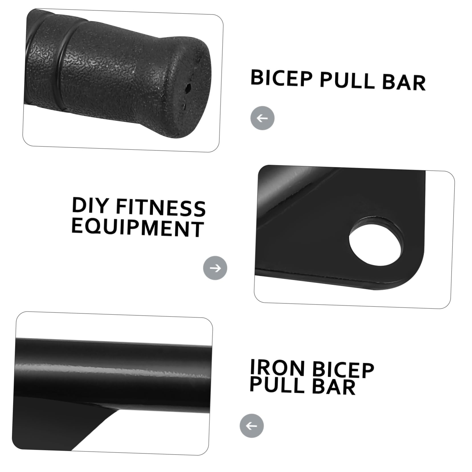 TOYANDONA Barra de Tracción Accesorio Fitness Resistente y Funcional de Hierro Fácil de Instalar y Quitar para Bíceps y Tríceps Adecuado para Gimnasio o Casa