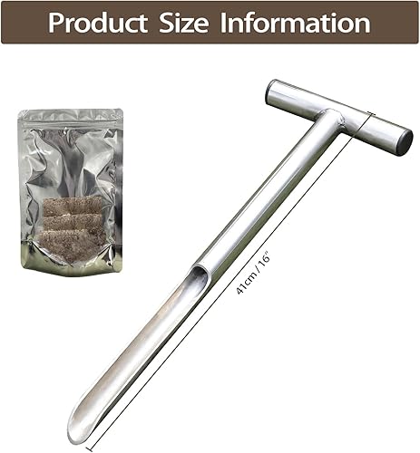 Miniatura 3 de HiHydro Sonda de muestreo de suelo Tubular de acero inoxidable T-Style Manija Kits de prueba de suelo que satisfacen la profundidad de muestreo del