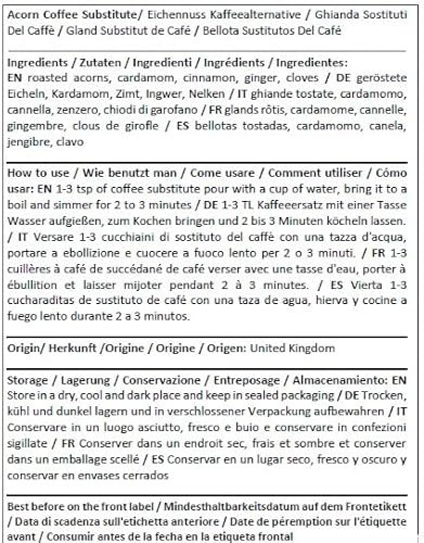 Herba Organica - Eichennuss Kaffeealternative - Acorn Coffee Substitute (200g)