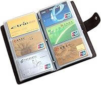 Vista 10 de boshiho Leather Credit Card Holder Business Card Case Book Style 90 Count Name ID Card Holder Book