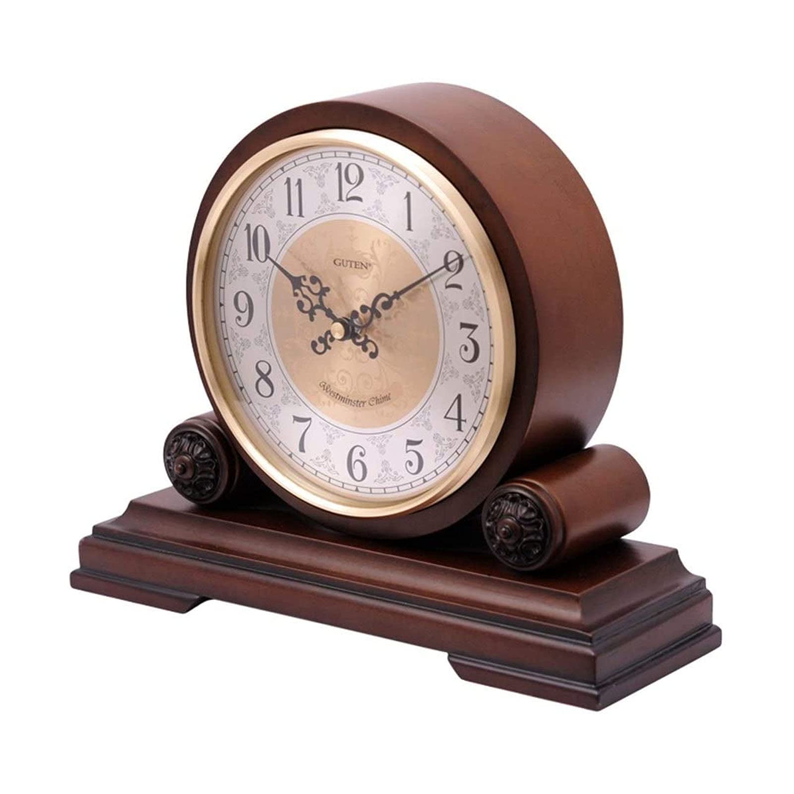Mantel Clocks Wood with Westminster Chime Solid Wood Decorative Chiming Mantel Clock Battery Operated for Living Room Decor with Chimes