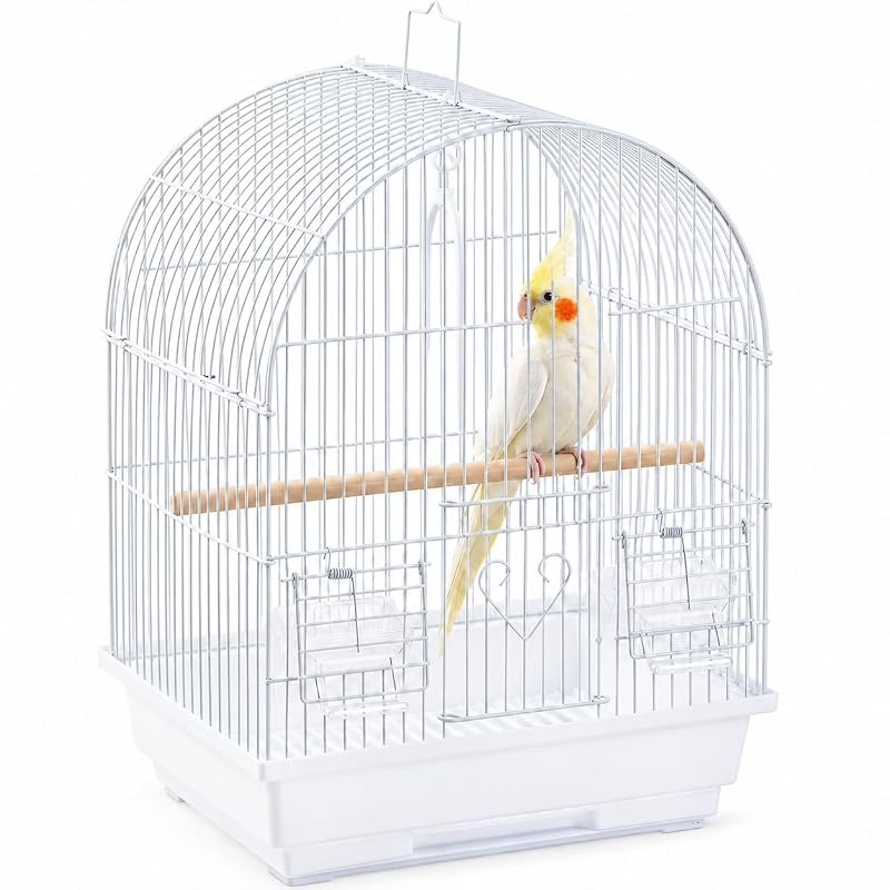 Gaiola para pássaros pequena de metal capuca para transporte com bandeja removível – 29,97 x 22,61 x 38,86 cm
