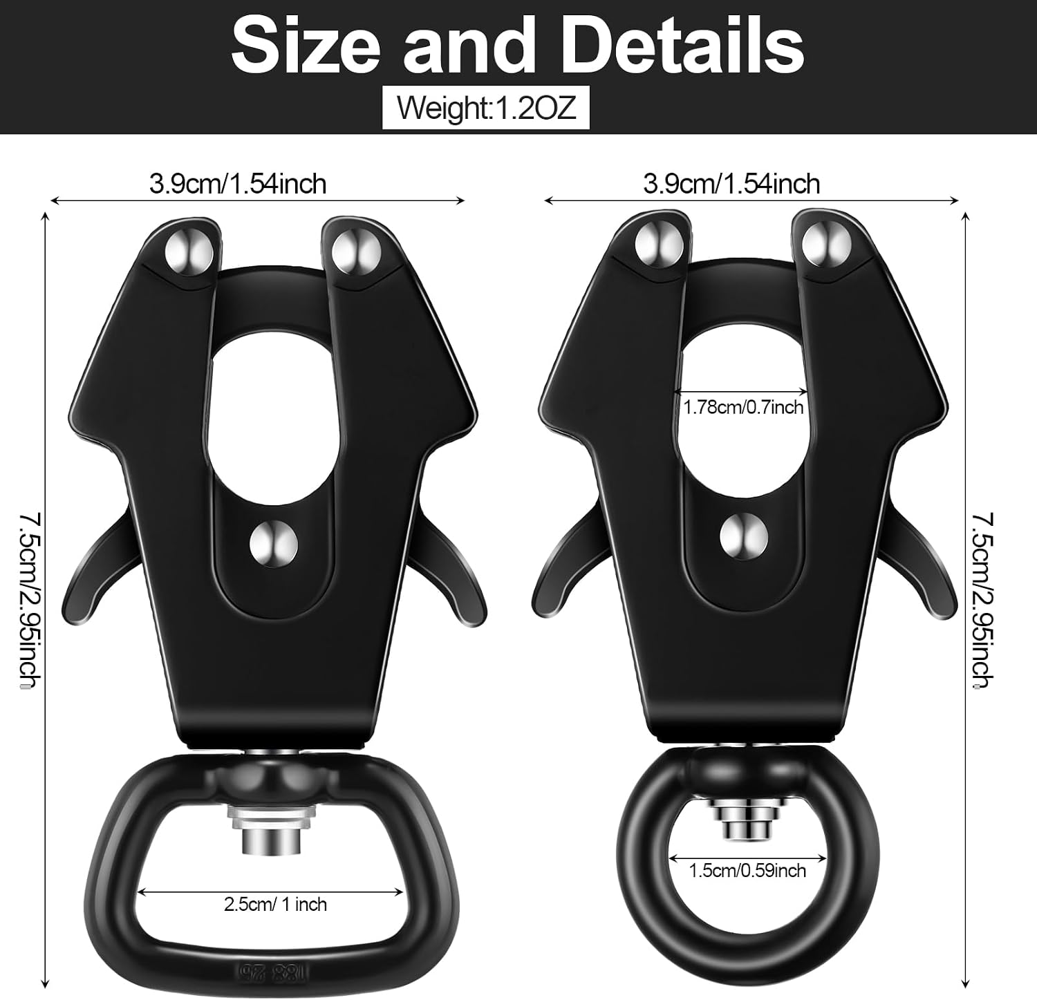 Reginary 2 Pcs Frog Clip Black Dog Basic Leashes 360 Degree Swivel Clip Leash Clasp Heavy Duty Quick Release Chain Buckle Frog Cable Leash Buckle for Linking Pet Collar Supplies(Novelty)