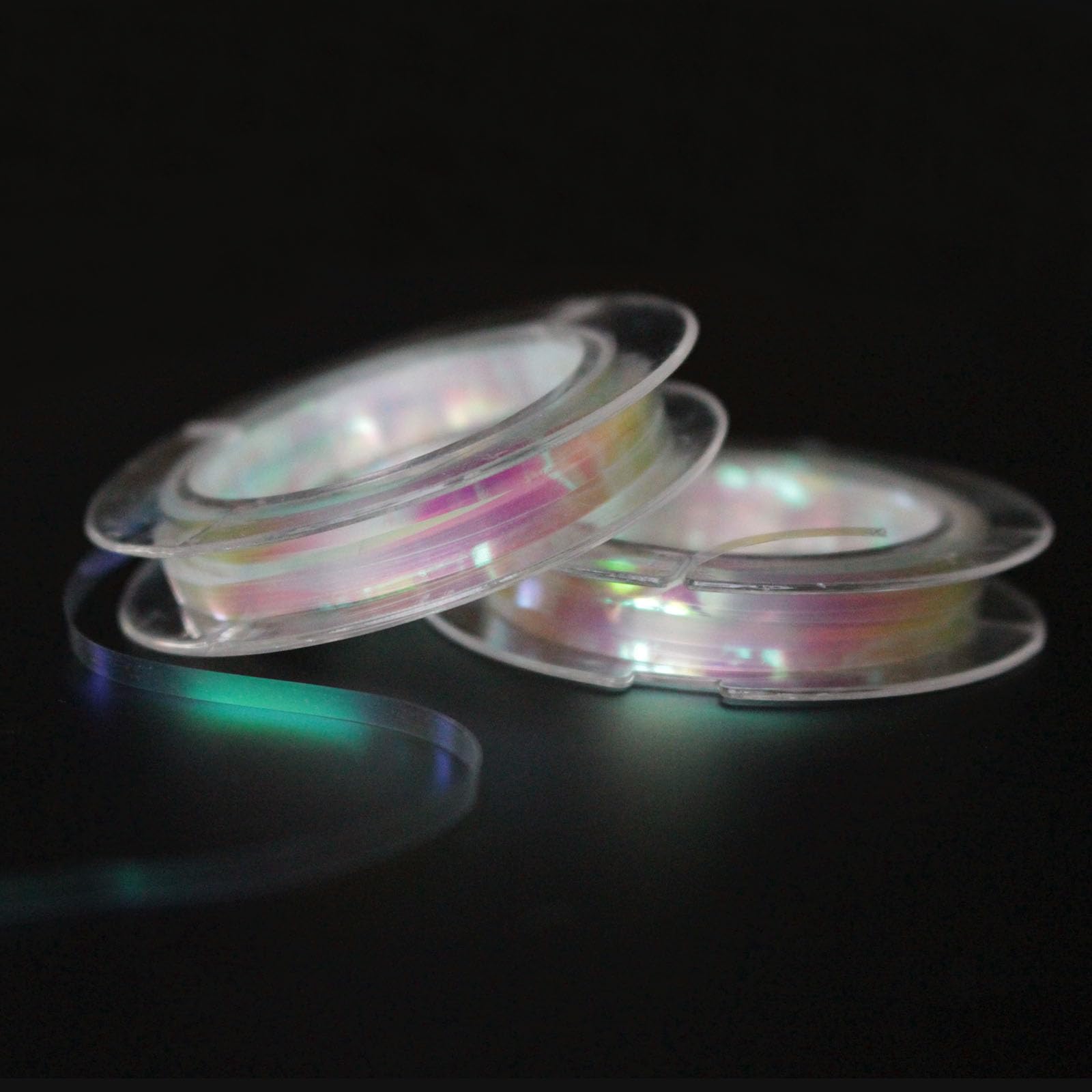 Tigofly 2 Spools 3/32" 2.3mm Wide Flat Pearl Coating Holographic Tinsel Magnum Flashabou Sparkle Flash 20m Fly Tying Materials