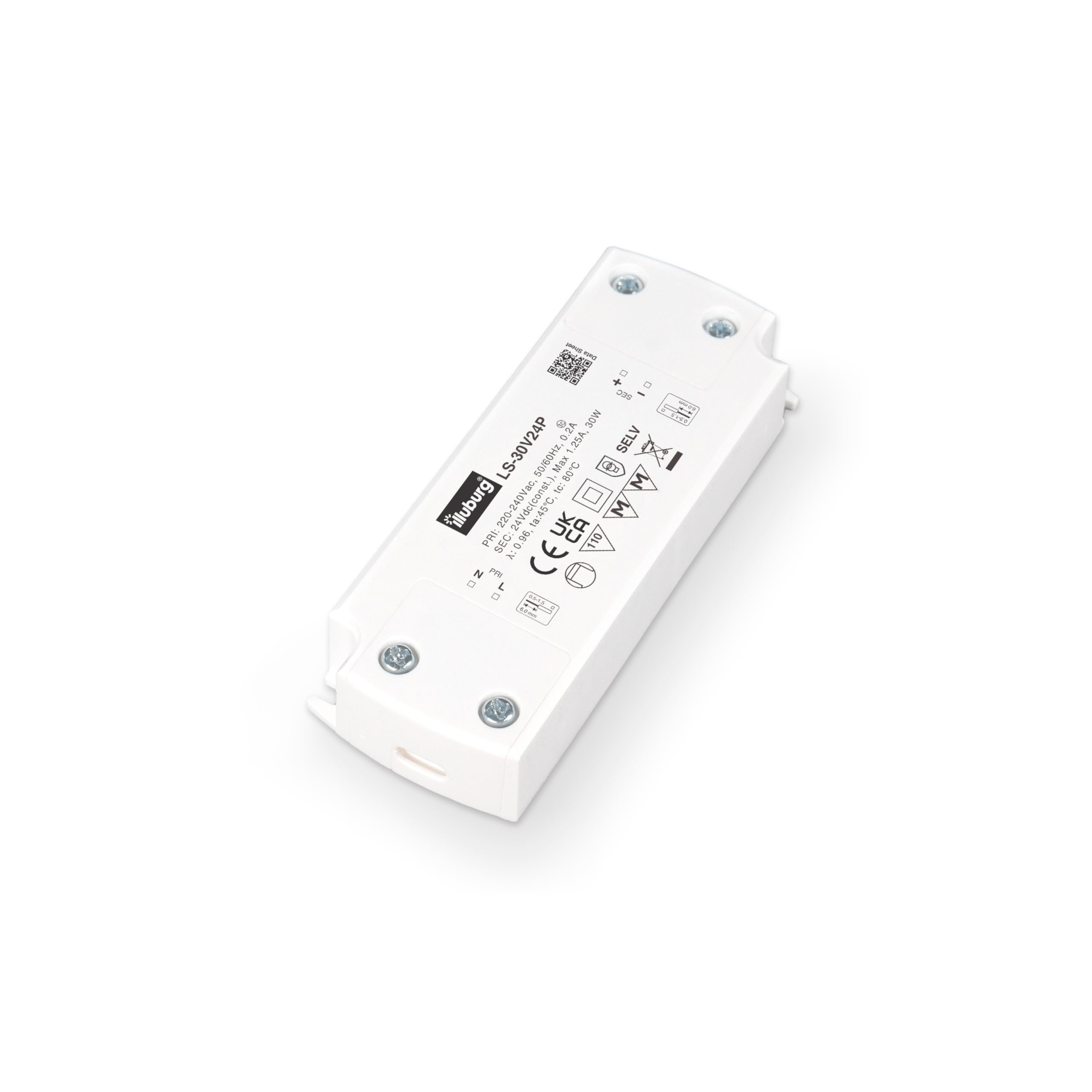 illuburg LED Driver 24V 30W Flat Flickerfree for LED Strip Lamp Spot Light Power Supply Transformer