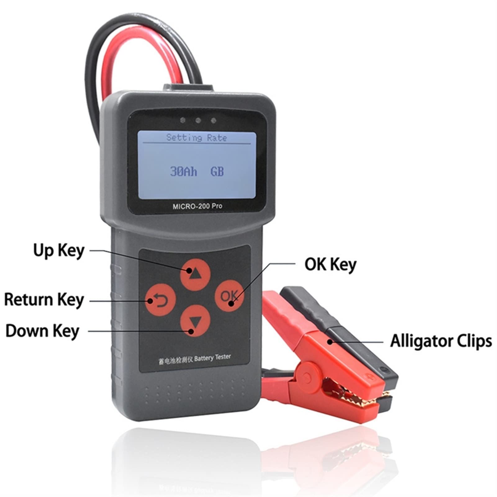 Tester Batteria, 1. 2 V 24V Micro-200 Pro Automobile Digital Battery Tester Battery Analyzer multi-lingua digitale AGM EFB. Gel CCA BCI CA MCA JIS DIN IEC