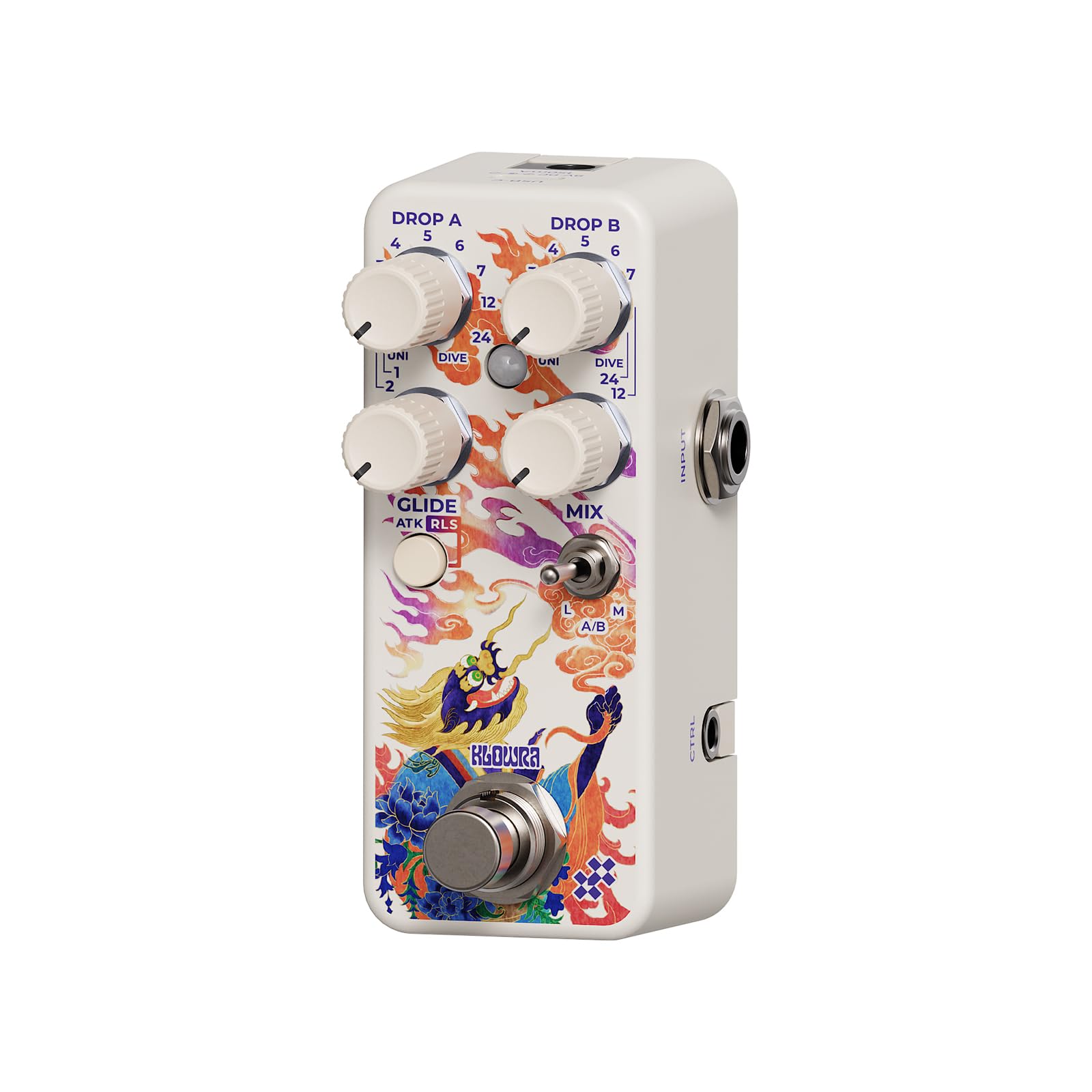 Dive Pitch Shifter – polifoniczny efektów gitarowych z niskim opóźnieniem 8 ms, podwójnymi kanałami Preset, wirtualnym paskiem Whammy Bar Glide Engine, trybami Tight i Sub Sound do