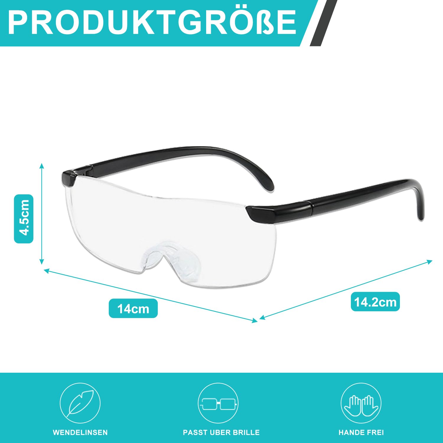 KOMUNJ Lunettes Loupe Grossissement 300% Avec Protection Anti-Lumière Bleue - Idéales Pour Travail Précis