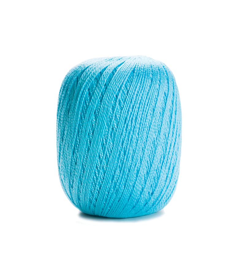 Image of CIRCULO Anne Yarn for Crocheting & Knitting, 100% Mercerized Brazilian Virgin Cotton, Soft Fingering Weight, 547 Yds, 5.19 Oz - Color 2151 Sky