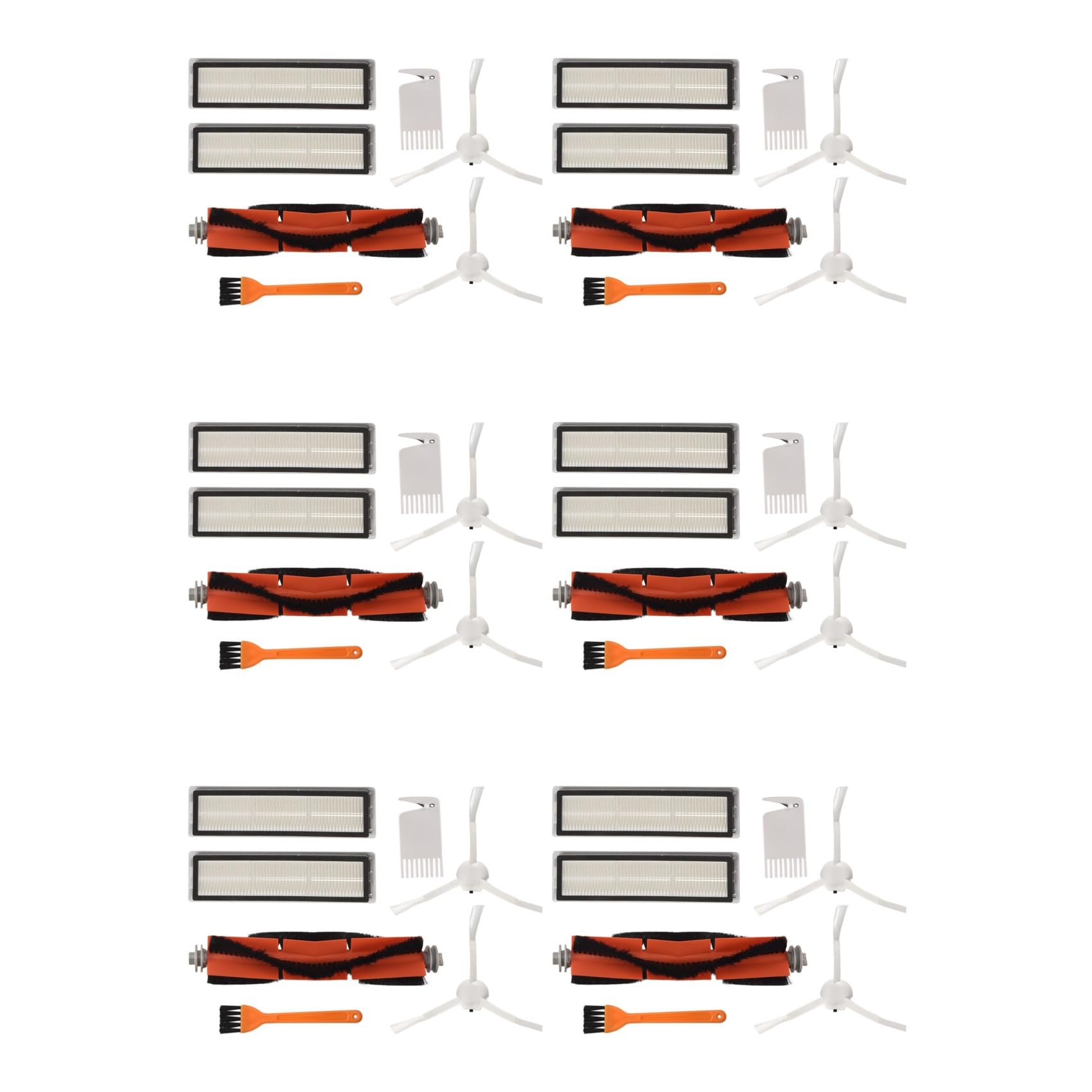 Hndhbfgrt 6 Set for D9 Robot Vacuum Cleaner Replacement Accessories Main Brush Side Brush HEPA Filter Spare Parts