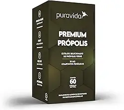 Puravida Vitaminas Extrato Própolis Verde 60 Cápsulas