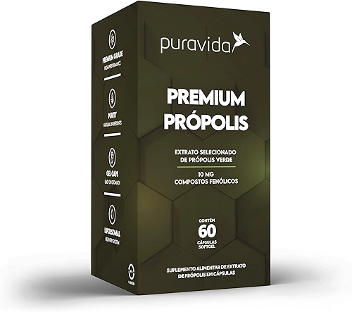 Puravida Vitaminas Extrato Própolis Verde 60 Cápsulas