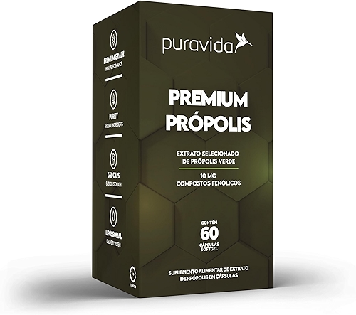 Puravida Vitaminas Extrato Própolis Verde 60 Cápsulas