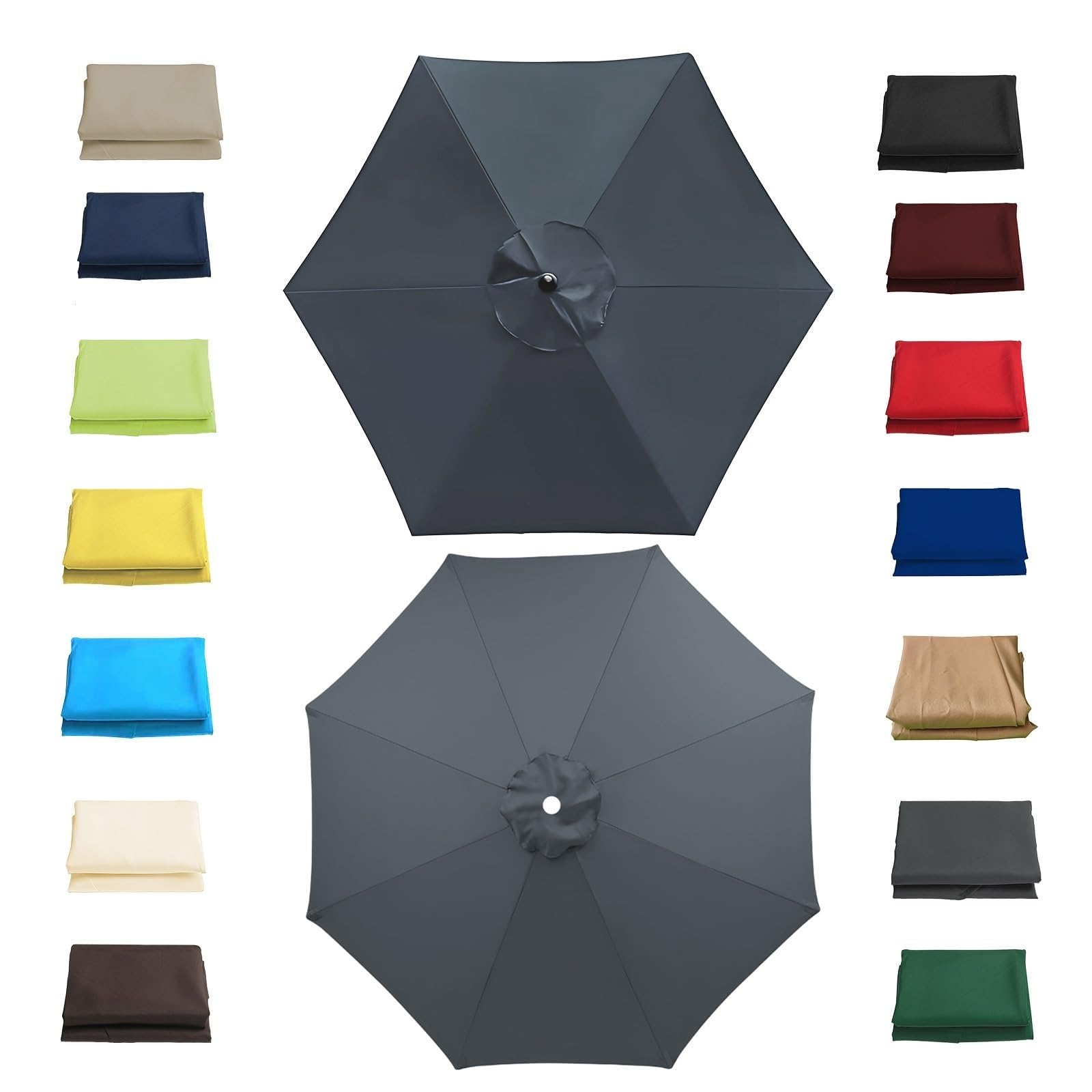 LRZPTDYU This Waterproof Replacement Canopy for Garden Parasol 2m 2. 2.7m 3.0m Anti UV Sune Umbrella Cover Fabric for 6 8 Ribs (2.0m 6.5FT 6Ribs)